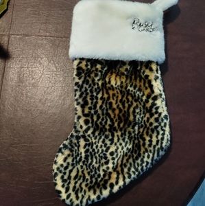 Christmas Stocking leopard print faux fur Bush Gardens